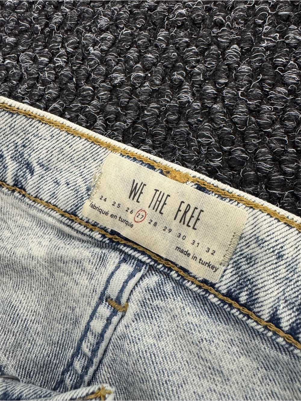 Free People We The Free Womens 27 High Rise Straight Leg Raw Hem Acid Wash Jeans - Picture 9 of 13